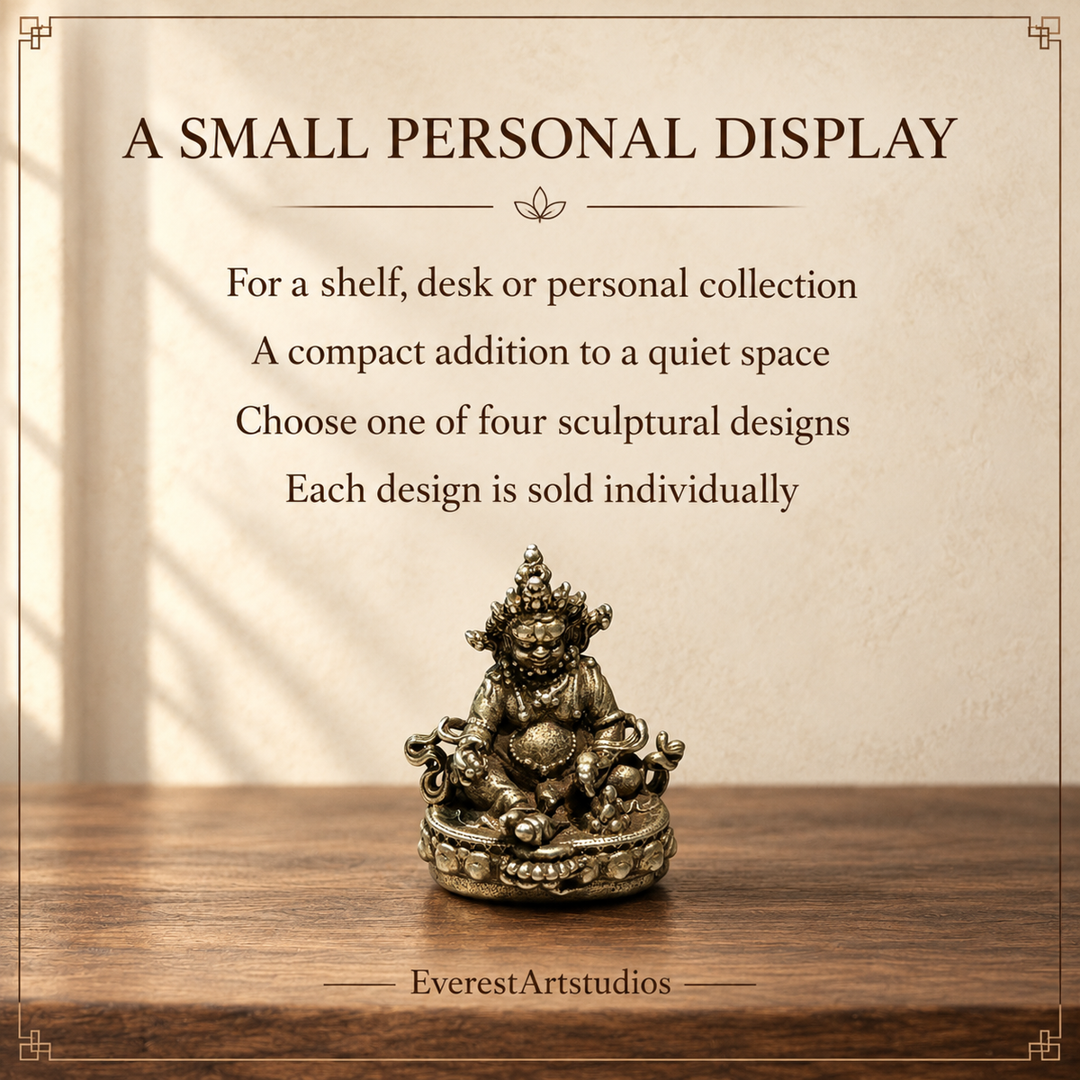A SMALL PERSONAL DISPLAY — White copper miniature statue