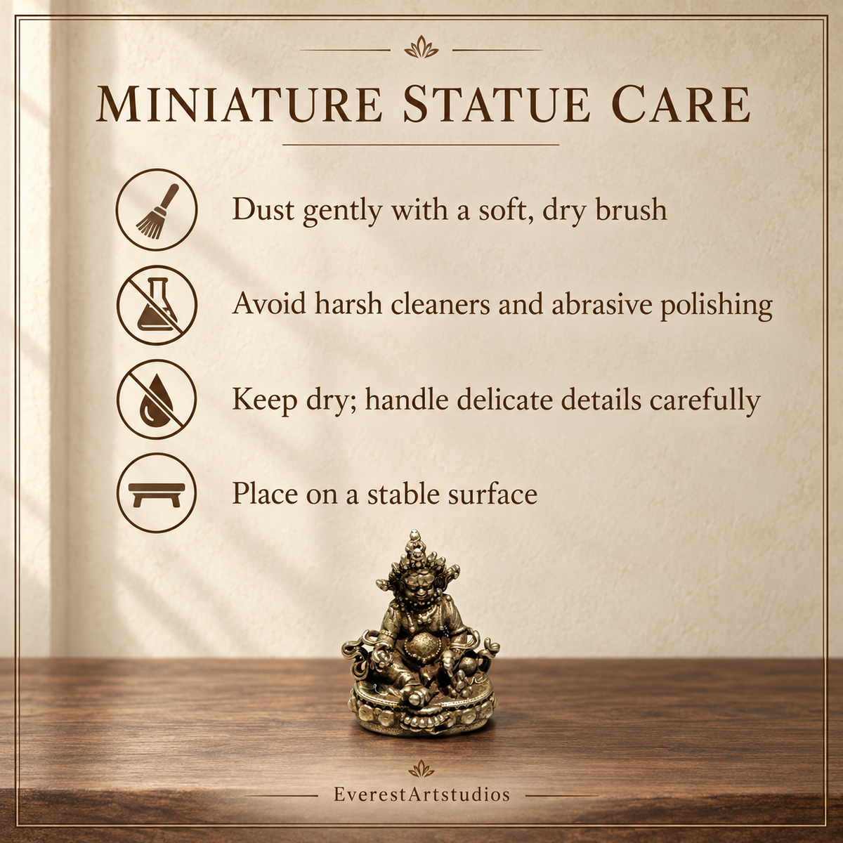 MINIATURE STATUE CARE — White copper miniature statue