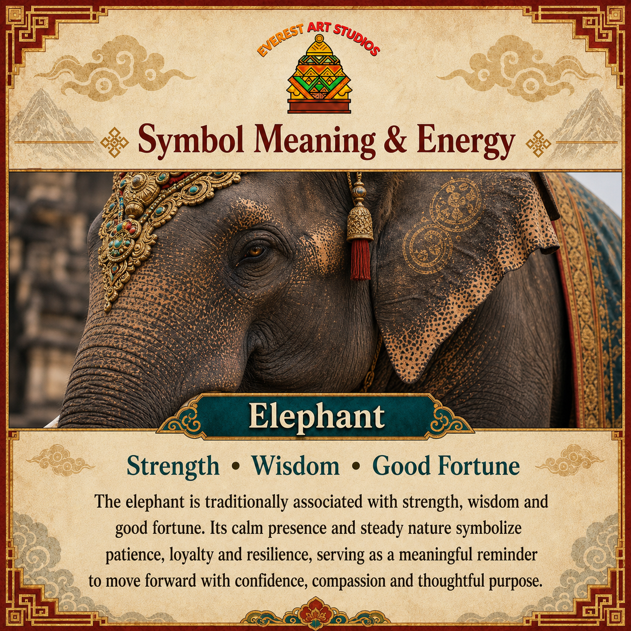 Everest Art Studios Elephant meaning and energy