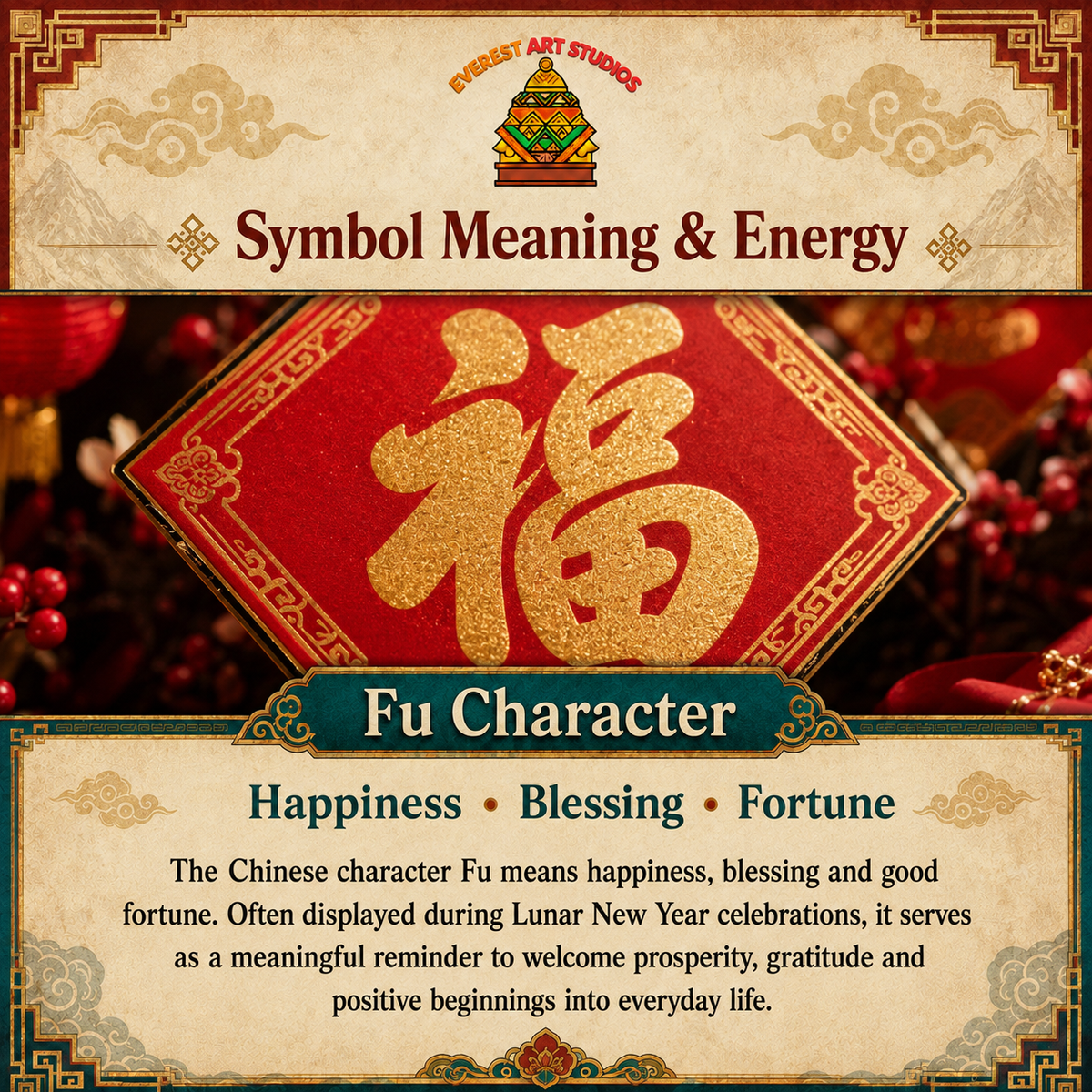 Everest Art Studios fu character information graphic