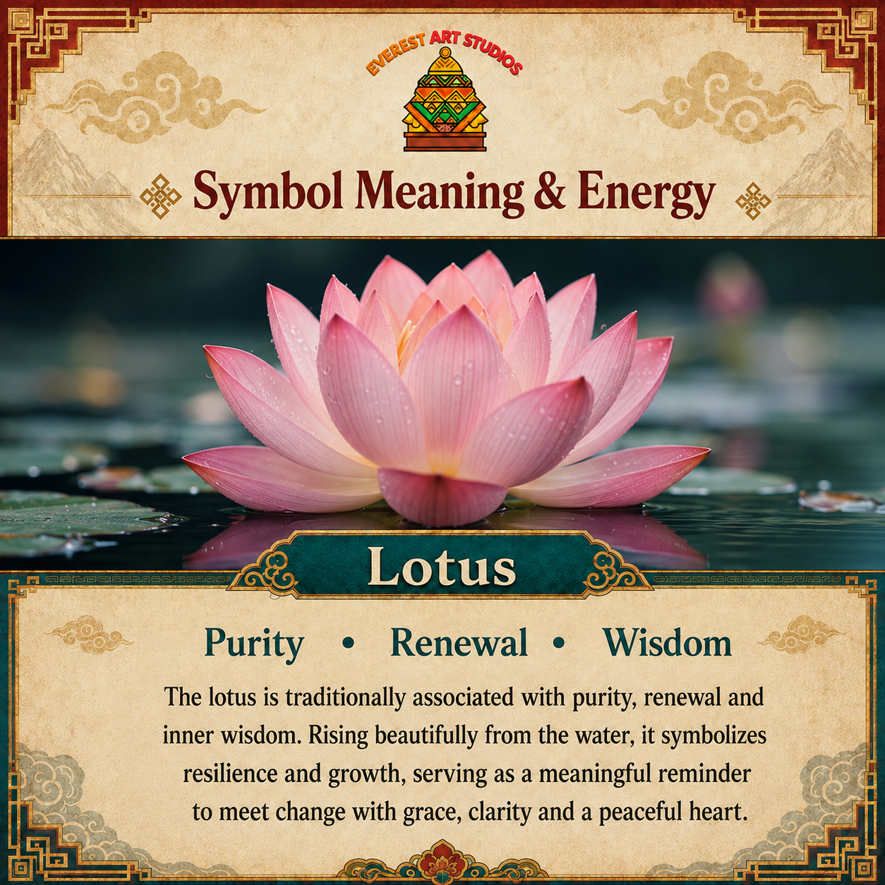 Everest Art Studios lotus information graphic