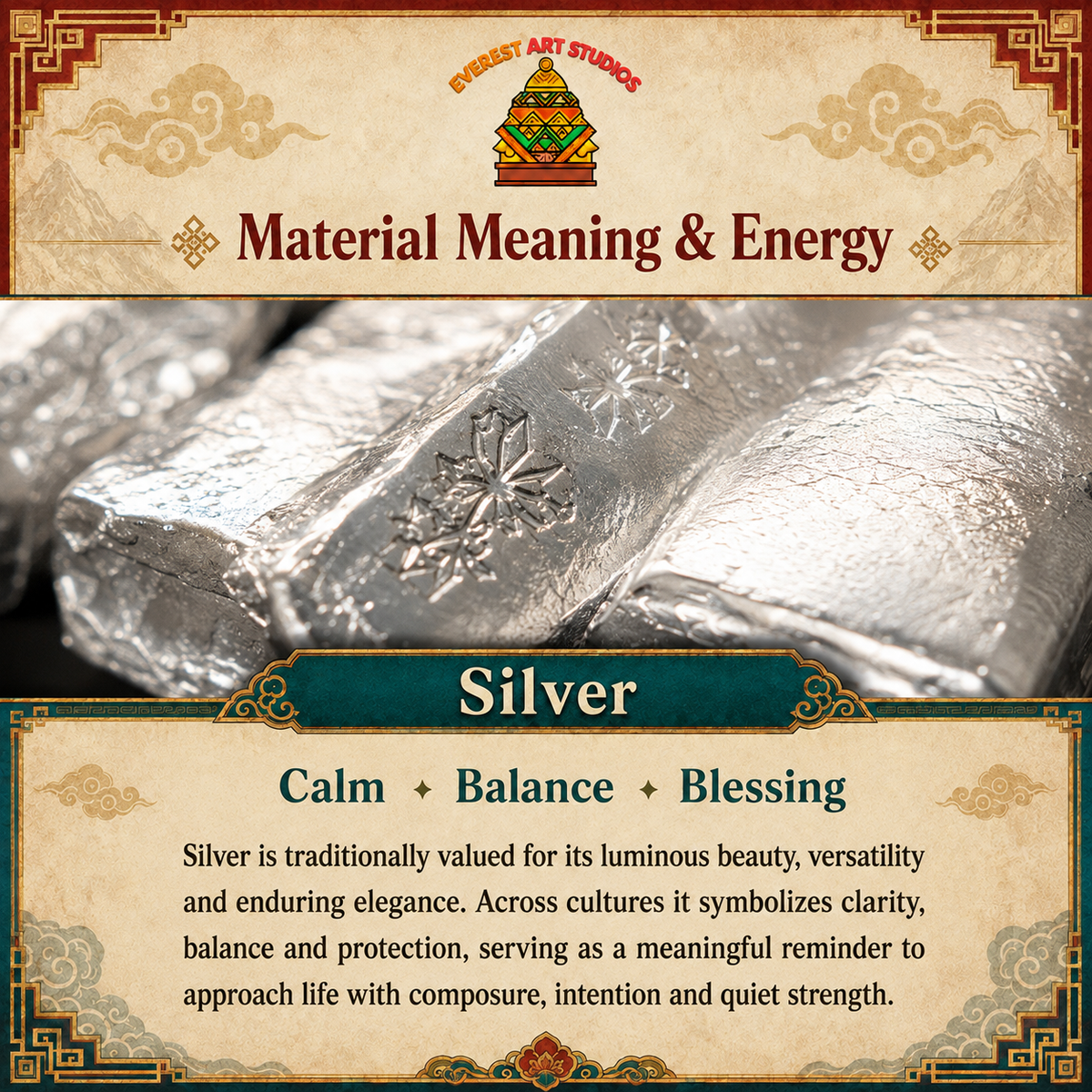 Everest Art Studios silver information graphic