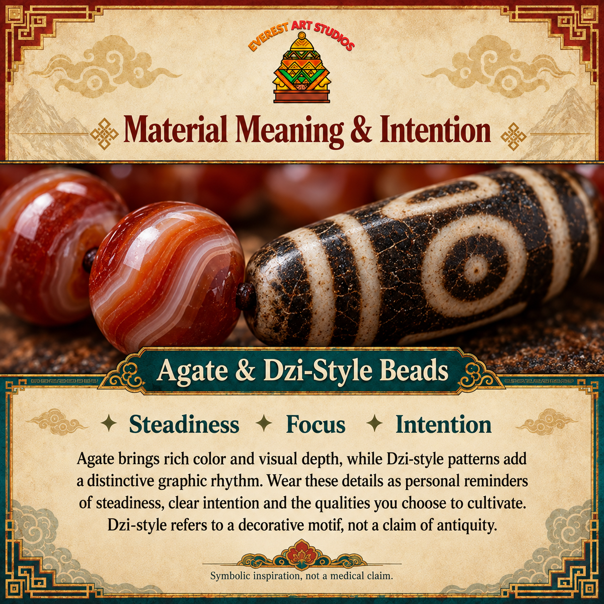 EverestArtstudios Agate Dzi — Material Meaning and Intention