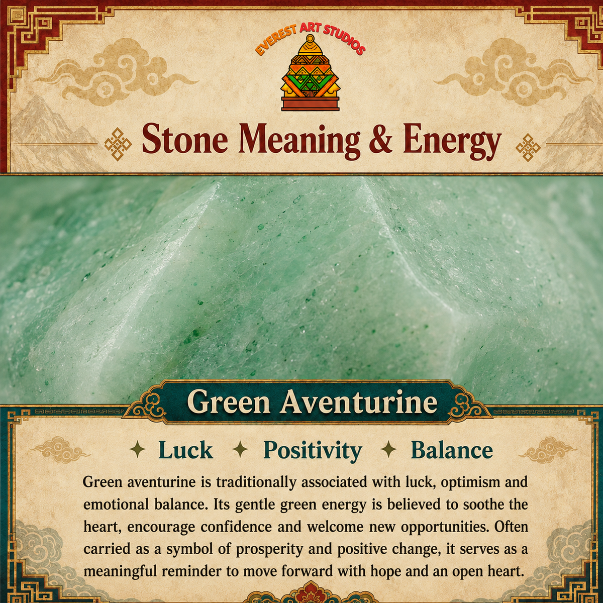 Everest Art Studios Green Aventurine stone meaning and energy