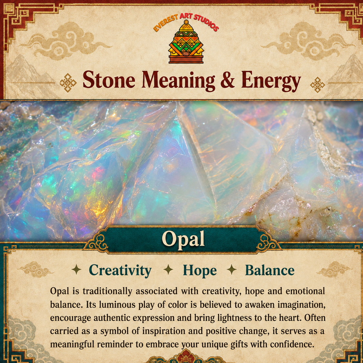 Everest Art Studios Opal stone meaning and energy