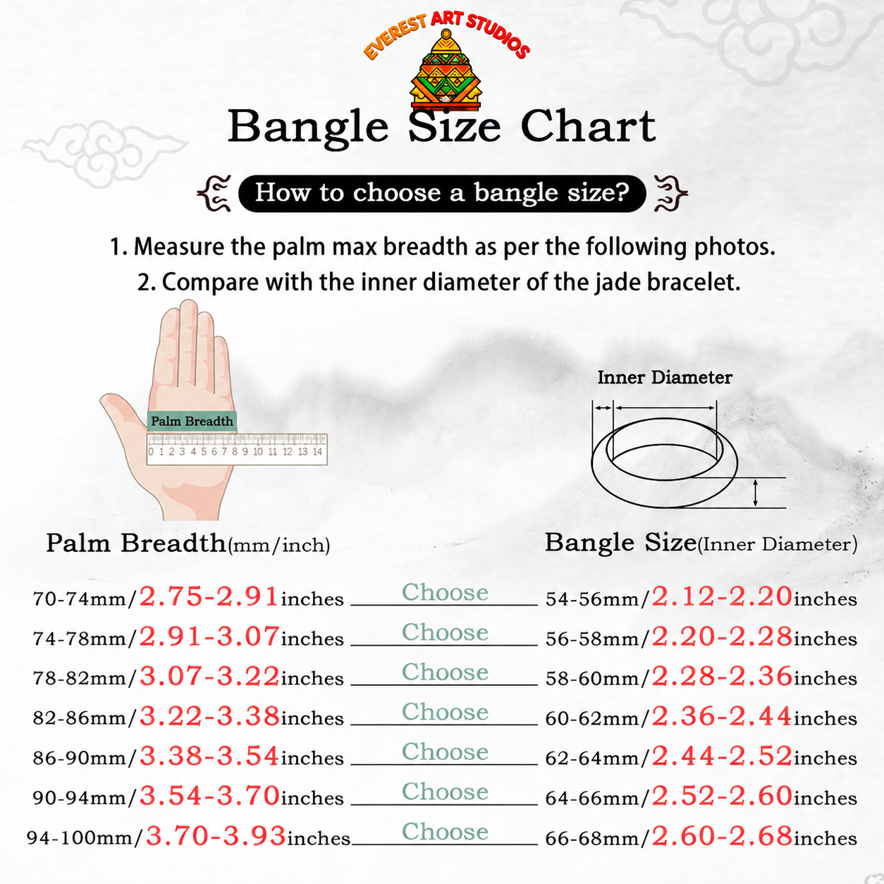 EverestArtstudios bangle-size-chart