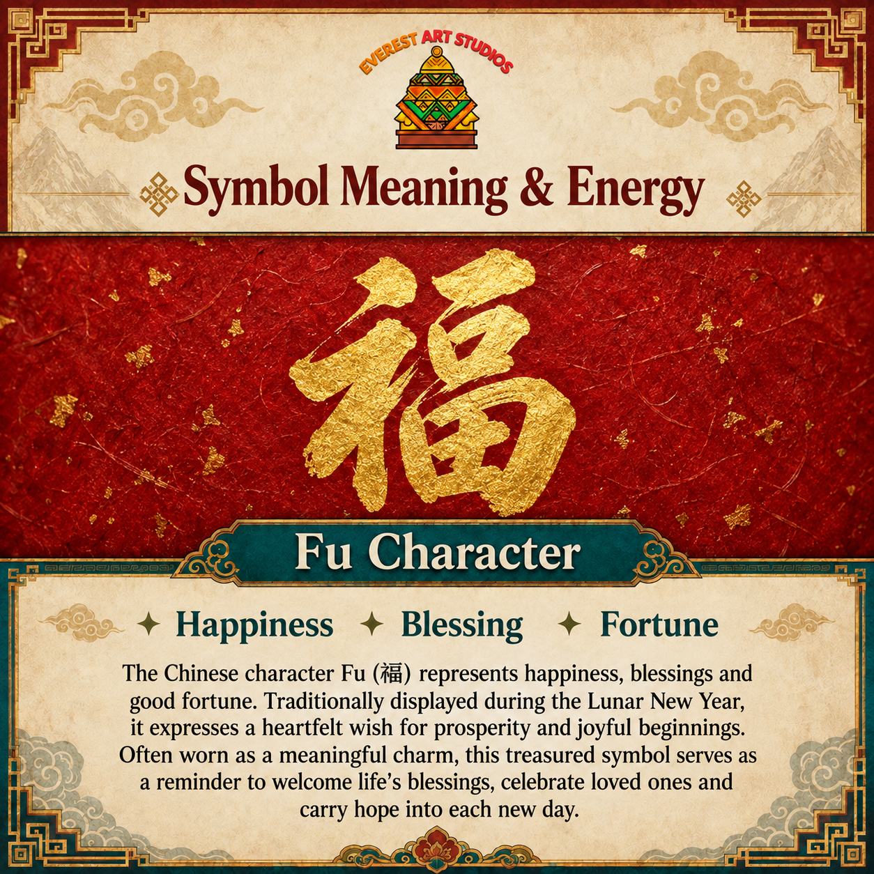 EverestArtstudios Fu Character — Symbol Meaning & Energy