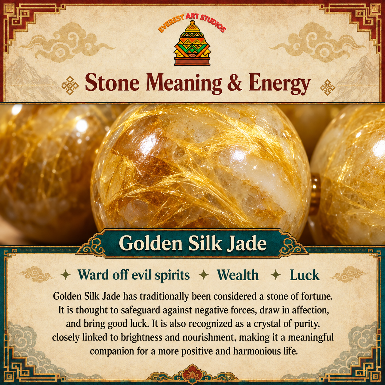 EverestArtstudios Golden Silk Jade