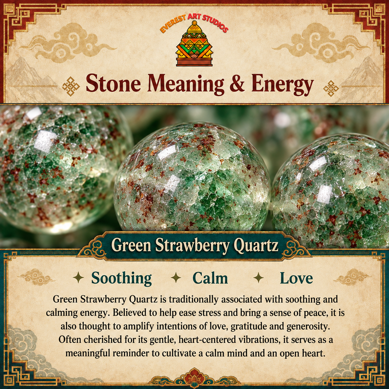 EverestArtstudios Green Strawberry Quartz