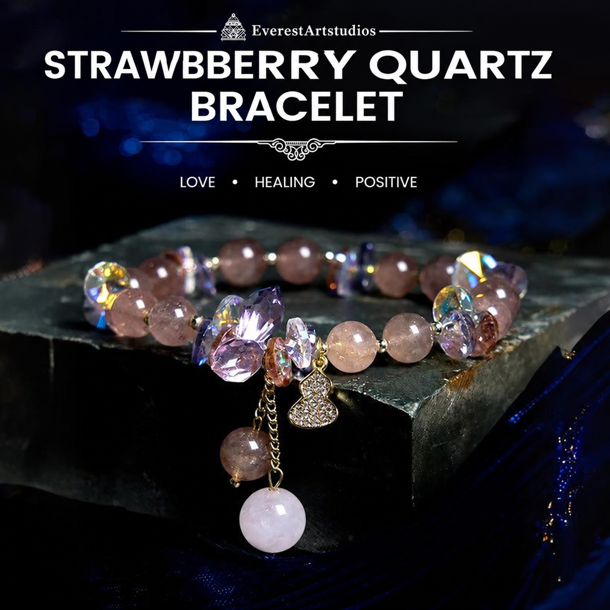 EverestArtstudios Strawberry Quartz Bracelet