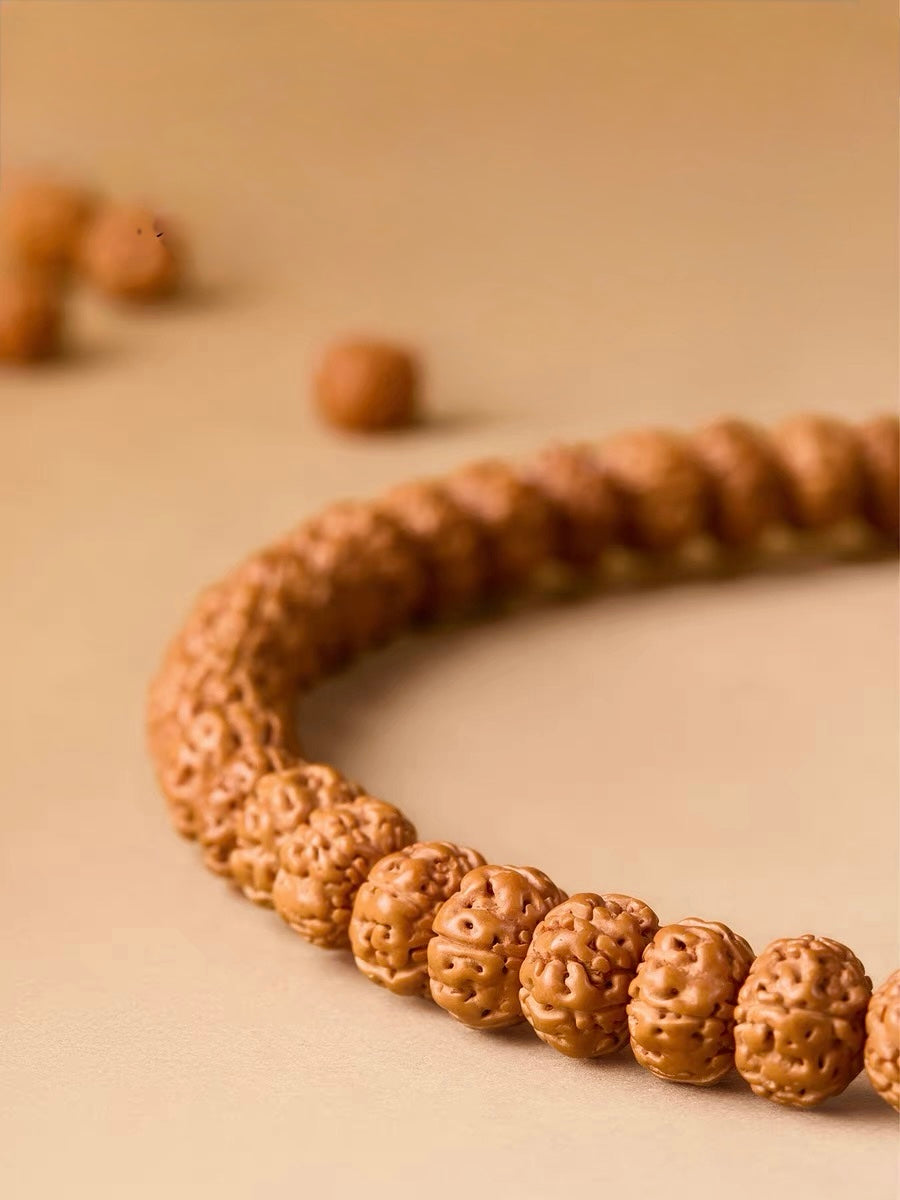 EverestArtStudios Natural Vajra Bodhi Seed Mala Necklace / Bracelet – 108 Beads (8mm)