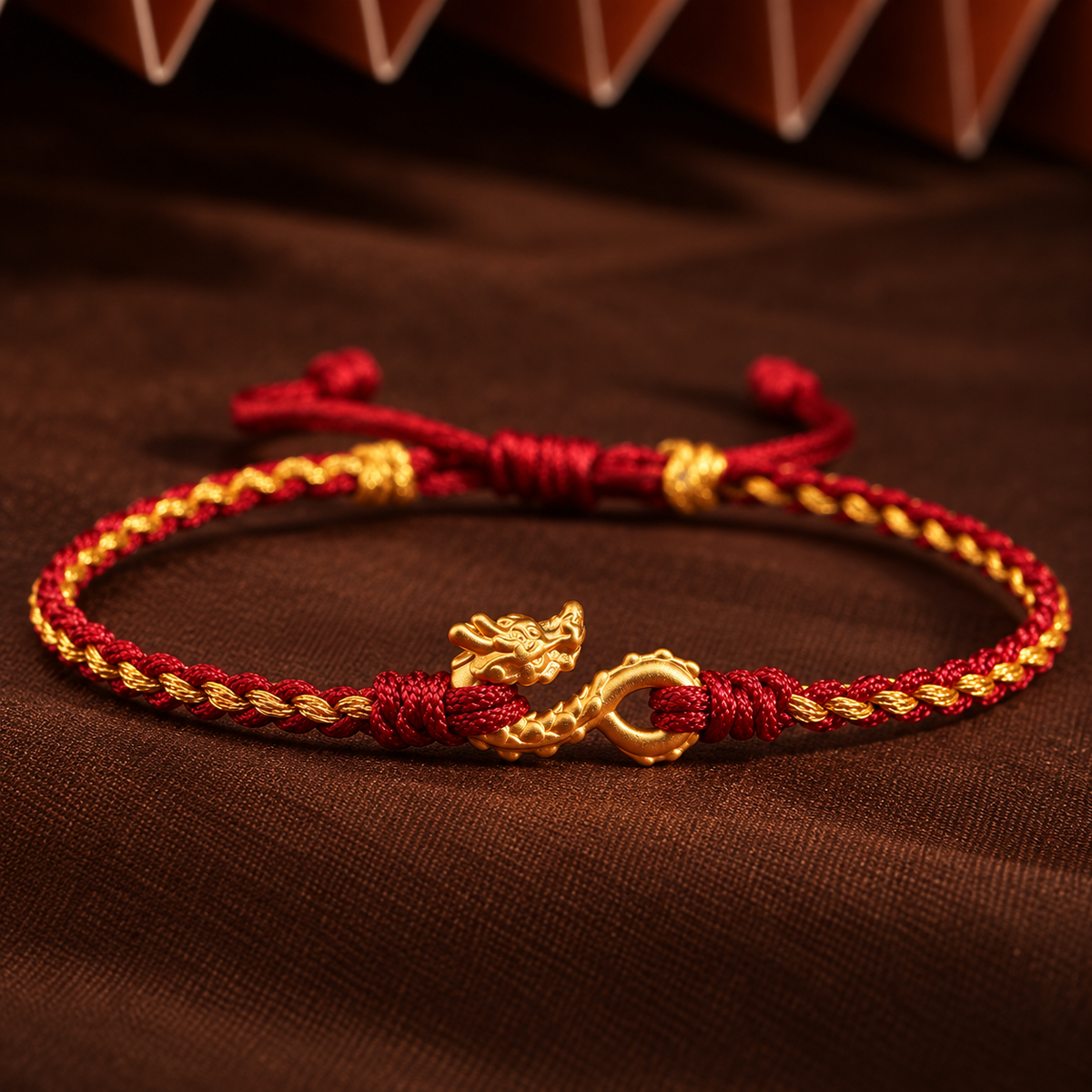 Pulsera Dragón auspicioso oro 24K