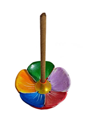Handcrafted Nepalese Painted Wooden Incense Holder | Tibetan & Stick Incense Burner | Round Altar Base | 3 Variations