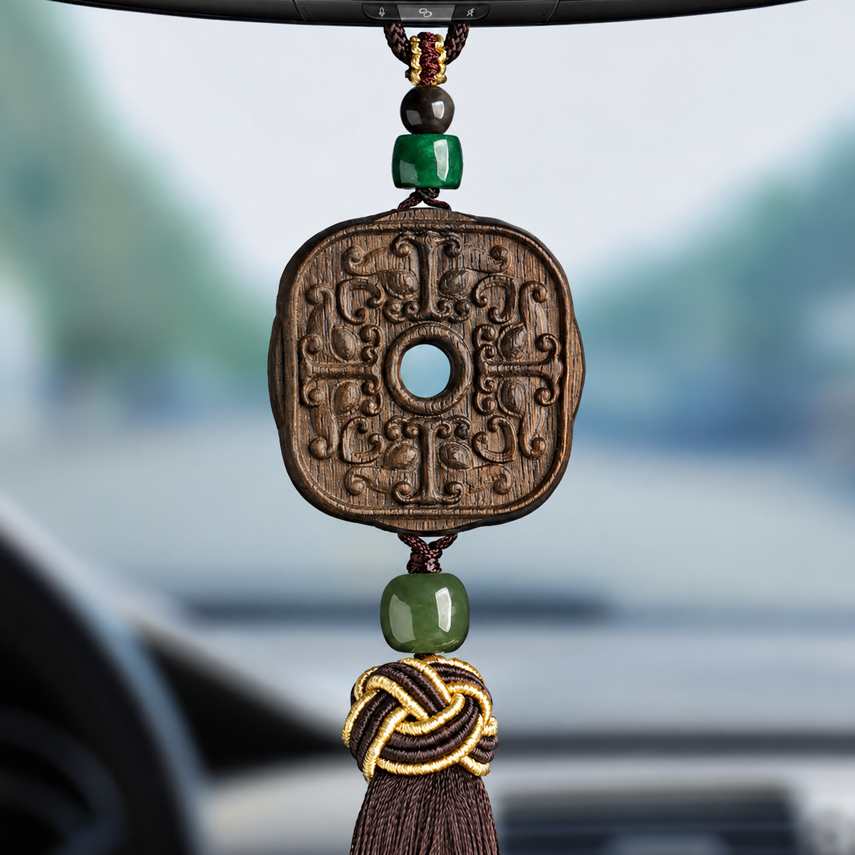 HJ-TB-689855174941 | CG92 Square Pixiu Pattern car hanging ornament
