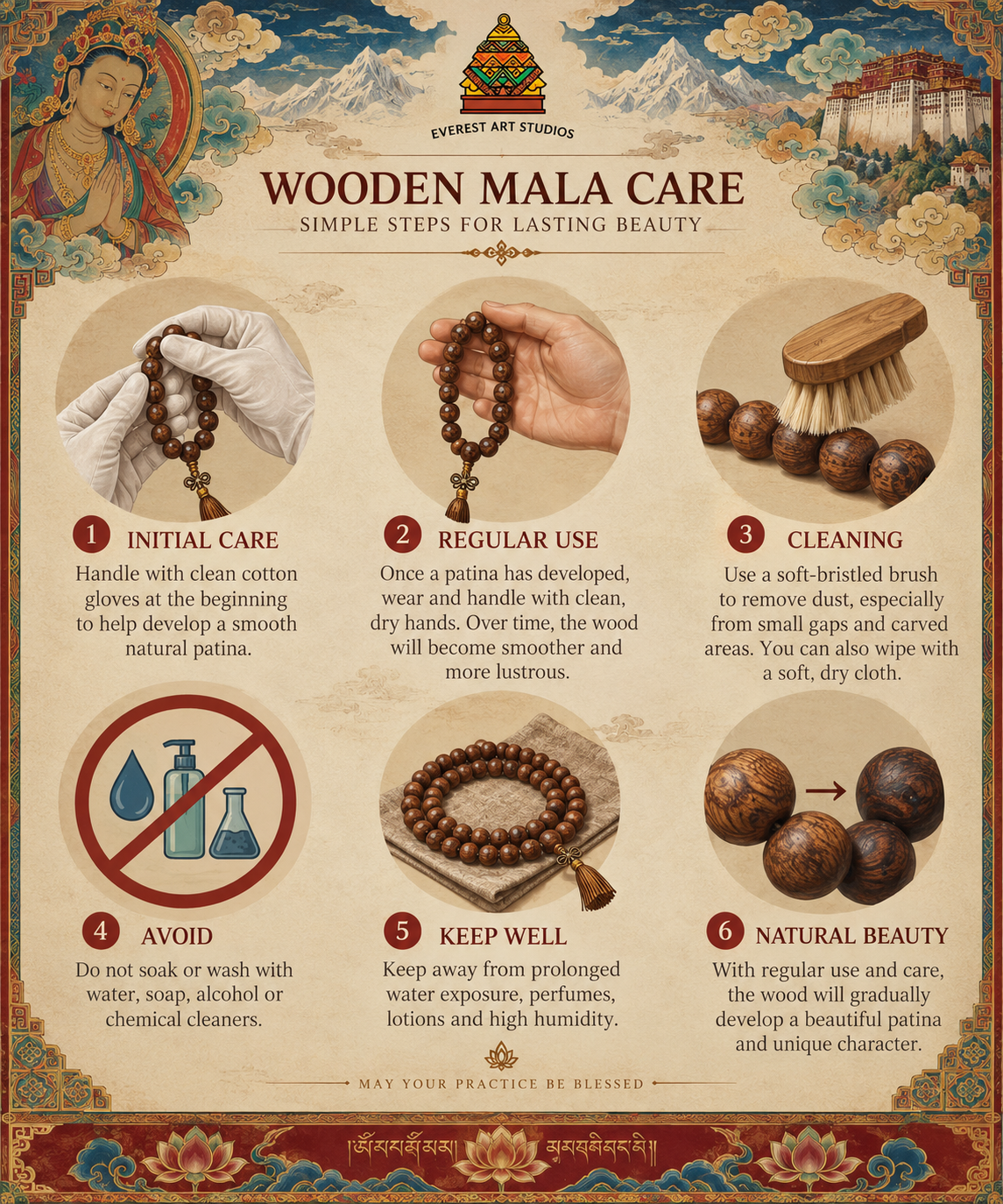 Natural Red Sandalwood Skull Mala Bracelet: Tibetan Buddhist Prayer Beads