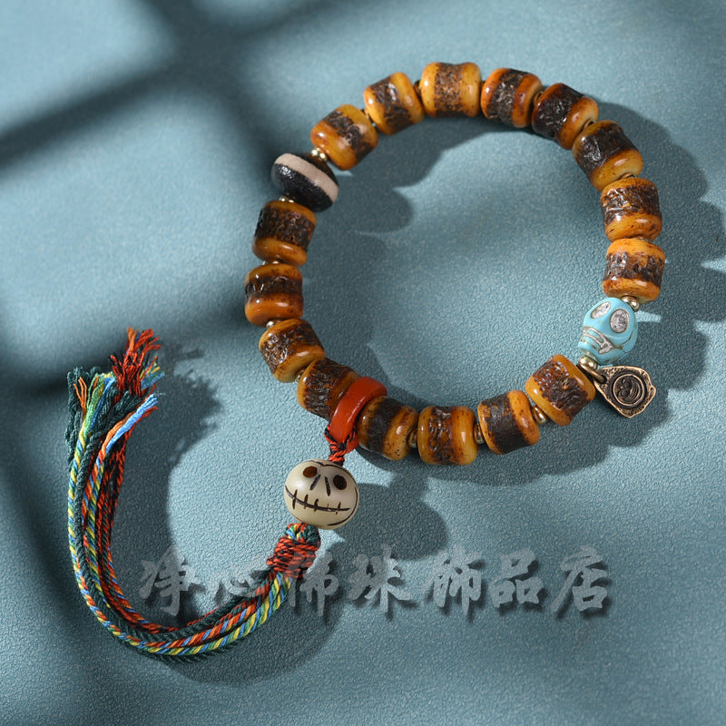 EverestArtstudios Yak Bone Beaded Antler Accent Bracelet