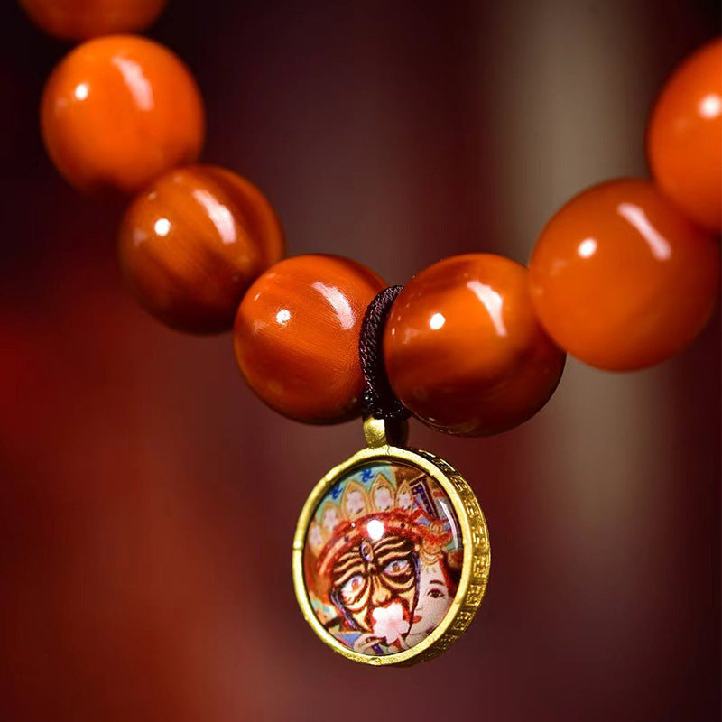 EverestArtstudios Reclaimed Turtle Round Bead Charm Bracelet