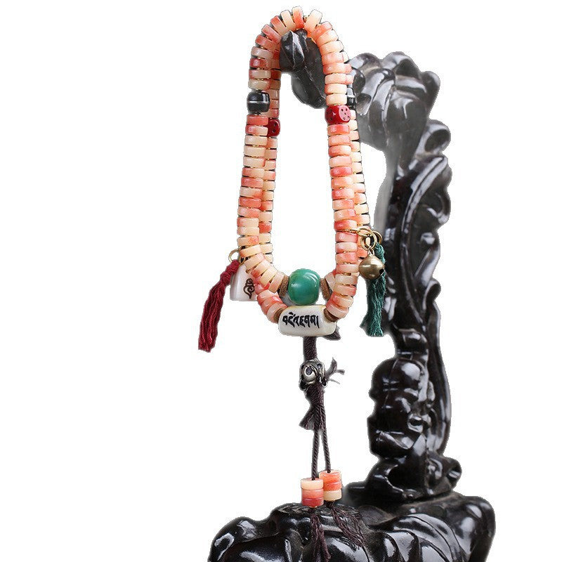 Natural half-blood camel bone plate beads 108 Buddha beads rosary beads plate play beaded feeder coconut pedicle return bone copper accessories