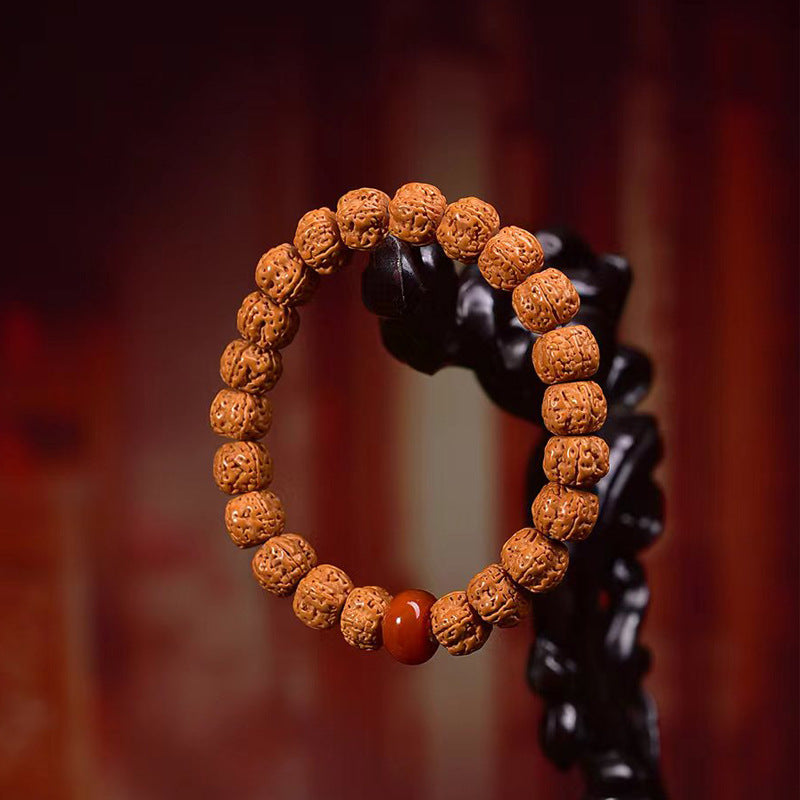 EverestArtstudios Vajra Bodhi Seed Agate Accent Bracelet