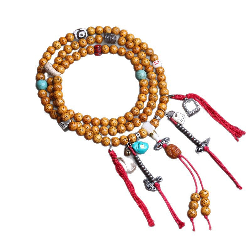 Natural Hainan Xingyue Bodhi 108 Buddha beads rosary beads open piece old material agate dzi beads return bone tee accessories