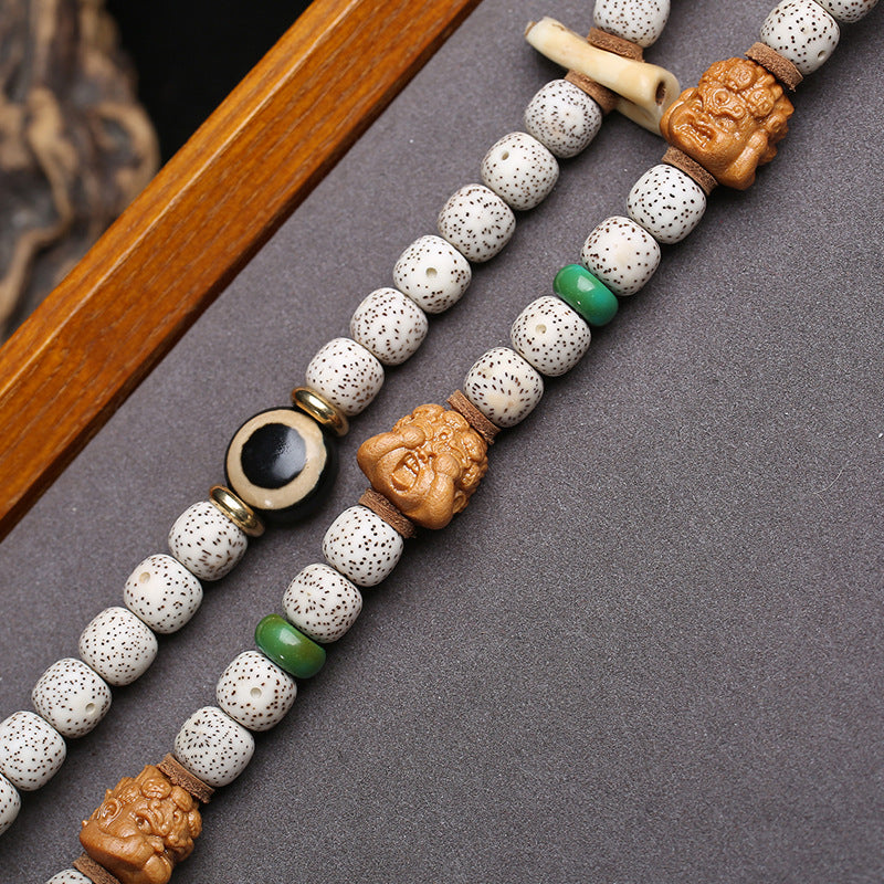 Natural Xingyue Bodhi bucket beads 108 Buddha beads diagonally across the sweater chain Tibetan cultural and play Guochao literary and artistic fringed rosary beads