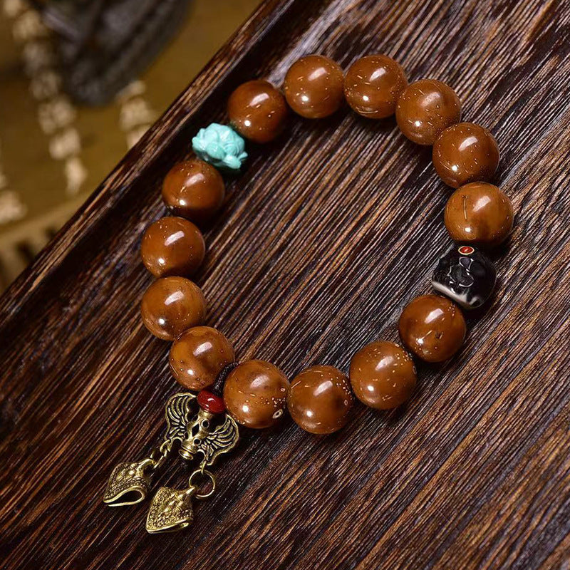 EverestArtstudios Three-Eyed Bodhi Seed Lotus Accent Bracelet