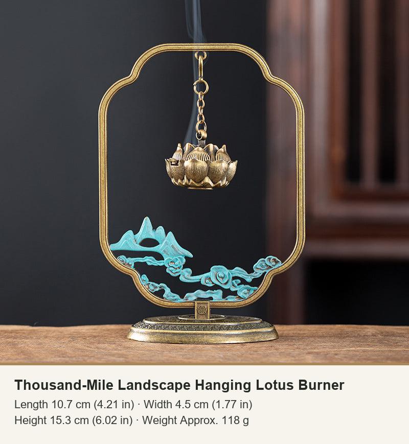 Hängendes Lotus-Räuchergefäß, Landschaftsmotive