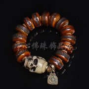 EverestArtstudios Bone Disc Bead Skull Accent Bracelet