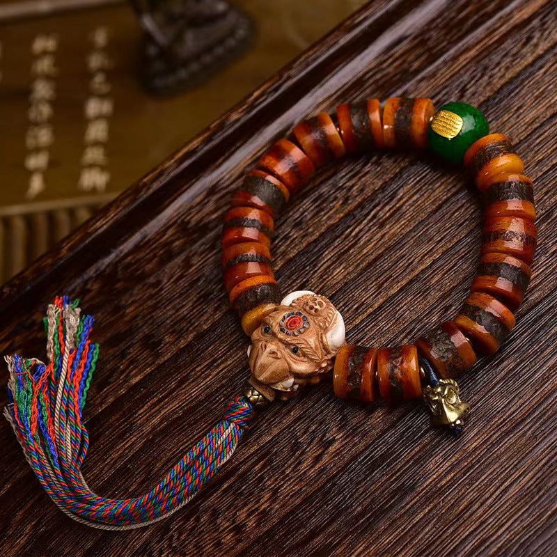 EverestArtstudios Bone Barrel Bead Tibetan-Inspired Bracelet