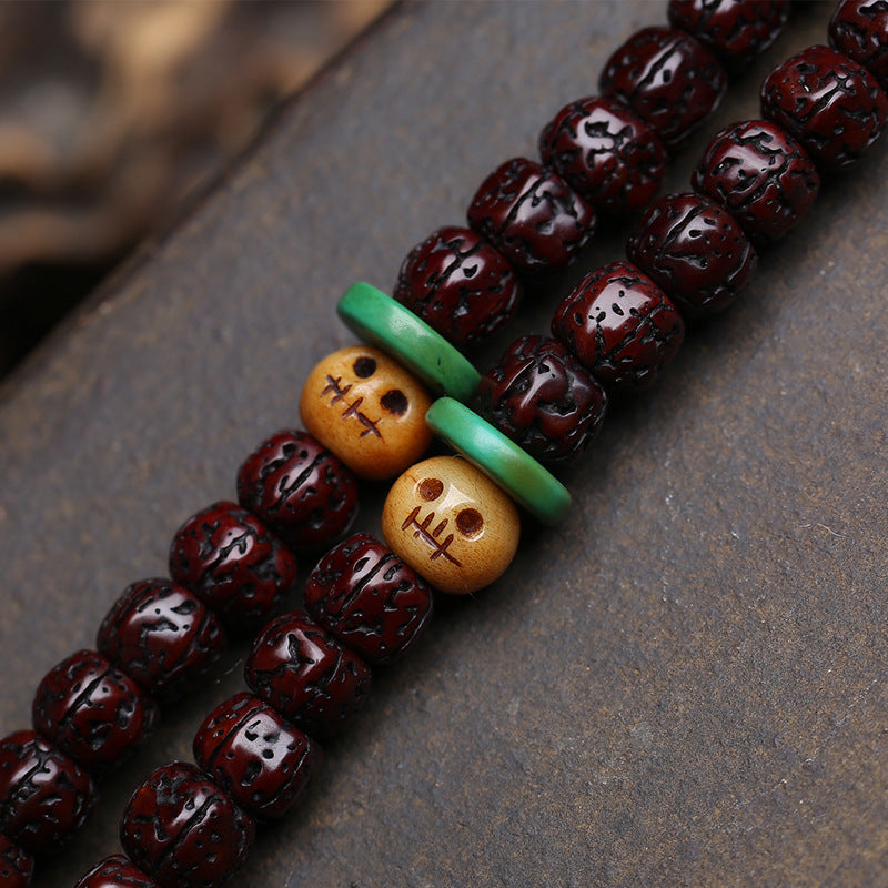 Tibetans return jade-wrapped pulp Vajra Bodhi seeds 108 Buddha beads rosary beads plate to play beaded return bone accessories