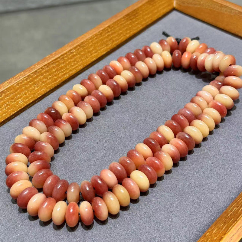 EverestArtstudios Natural Half-Blood Camel Bone Disc-Bead 108-Bead DIY Strand