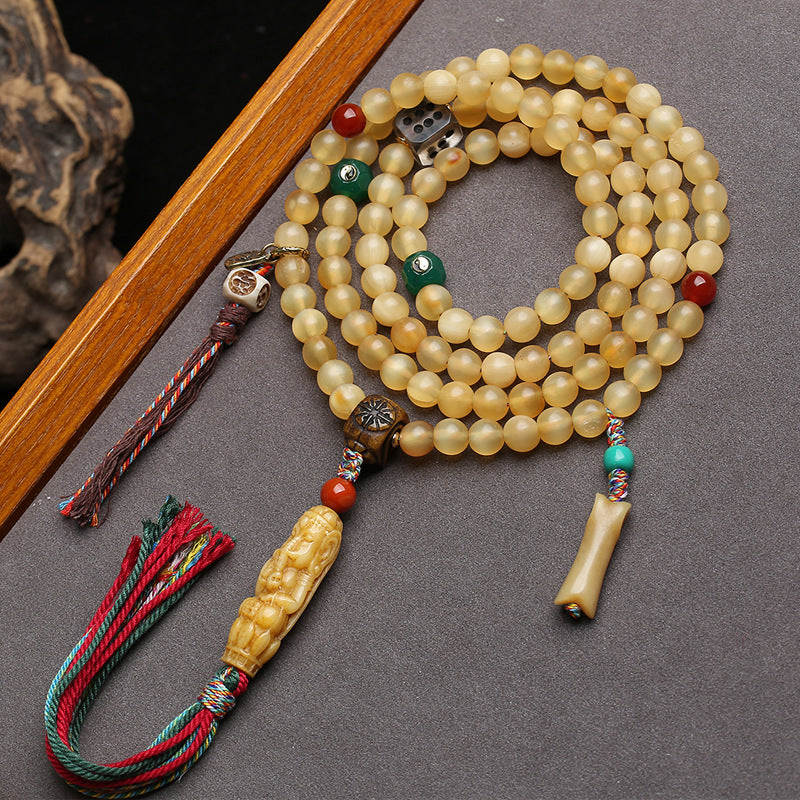 108 Buddha beads in natural Tibetan areas, multi-circle bracelet feeder, agate return bone accessories, Wenwan neck hanging jewelry.
