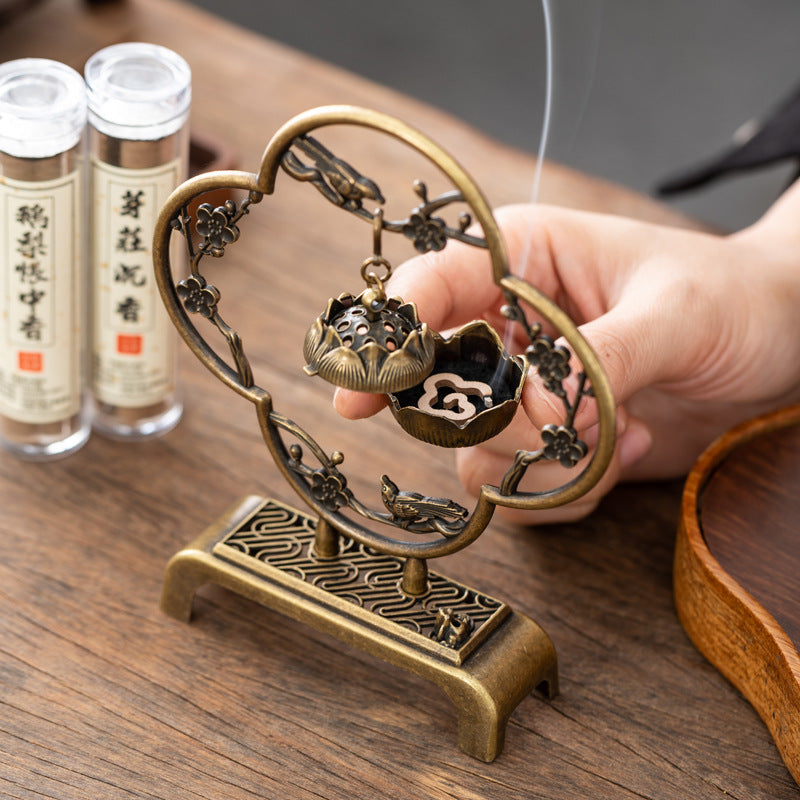 Creative Lotus Hanging Burner Incense Burner Sticky Powder Free Small Burner Household Indoor Aromatherapy Burner Office Tea Room Incense Zen Ornament