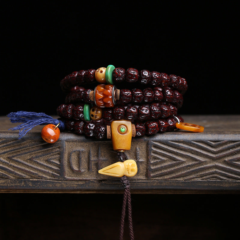 Tibetans return jade-wrapped pulp Vajra Bodhi seeds 108 Buddha beads rosary beads plate to play beaded return bone accessories