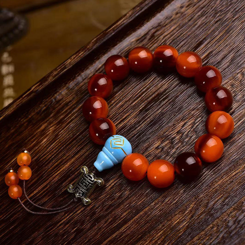 EverestArtstudios Reclaimed Turtle Textured Round Bead Bracelet