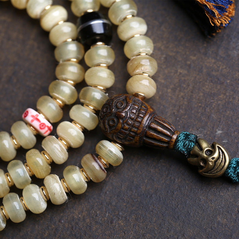 108 Buddha Beads, Rosary Beads, Bamboo Silk Pattern Material, Corpse Dolin Copper, Adai Tassel Side Hanging Accessories in Tibetan Area