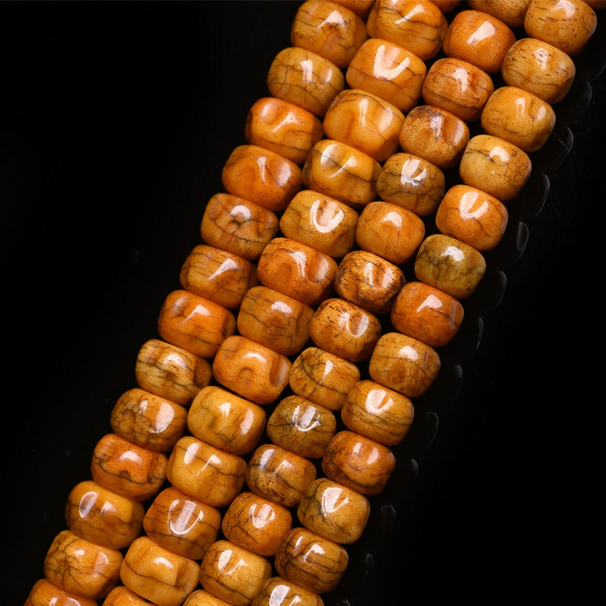 EverestArtstudios Natural Camel Bone and Passion Seed 108-Bead DIY Strand