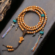 Natural Duobao inlaid Star Moon Bodhi seeds 108 Buddha beads rosary beads open piece old material return bone tee copper accessories
