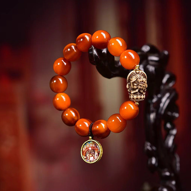 EverestArtstudios Reclaimed Turtle Round Bead Charm Bracelet