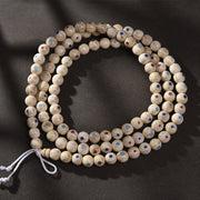 EverestArtstudios Inlaid Bone Round-Bead 108-Bead DIY Mala Strand