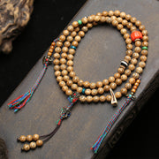 Tibetan Wenwan Open Film Star Moon Bodhi 108 Buddha Beads Multi-circle Bracelet Coral Yak Bone Copper Tee Accessories