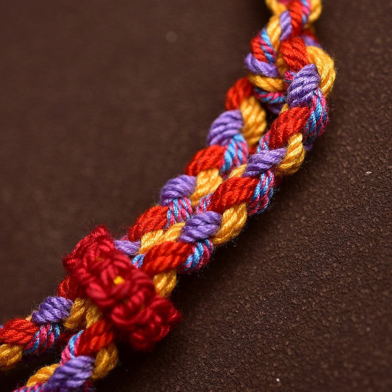 Buddha Stones Tibetan Multicolor Rope Folk Inspired Bracelet