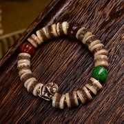 EverestArtstudios Yak Bone Textured Barrel Bead Bracelet