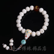 EverestArtstudios Deer Bone Openwork Bead Tassel Bracelet