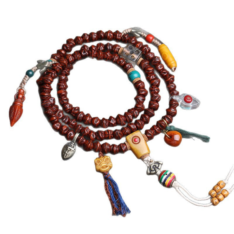 Tibetan Wenwan Bodhi Spica Seeds 108 Buddha Beads Rosary Beads Camel Bone Tee Vajra Pestle Noble Dzi Bead Accessories