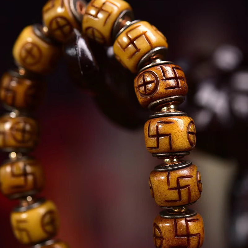 EverestArtstudios Camel Bone Auspicious Symbol Ghau Charm Bracelet