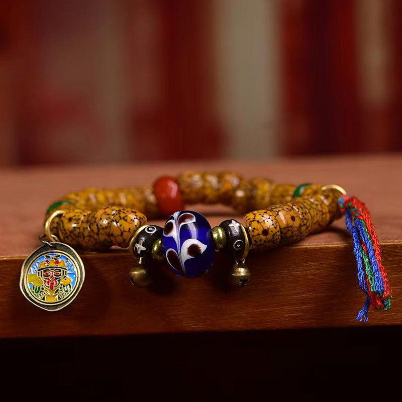 EverestArtstudios Xingyue Bodhi Seed Sculpted Bead Tassel Bracelet