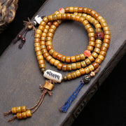 Tibetan return yak bone bucket beads 108 Buddha beads plate play beaded agate line beads dzi beads copper Gawu box accessories