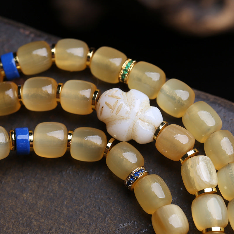 108 Buddha beads bucket beads Tibetan tassel side hanging glazed agate tiger tooth beads reflux bone accessories in Tibetan areas