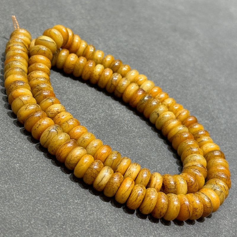 EverestArtstudios Natural Golden-Yellow Camel Bone 108-Bead DIY Mala Strand